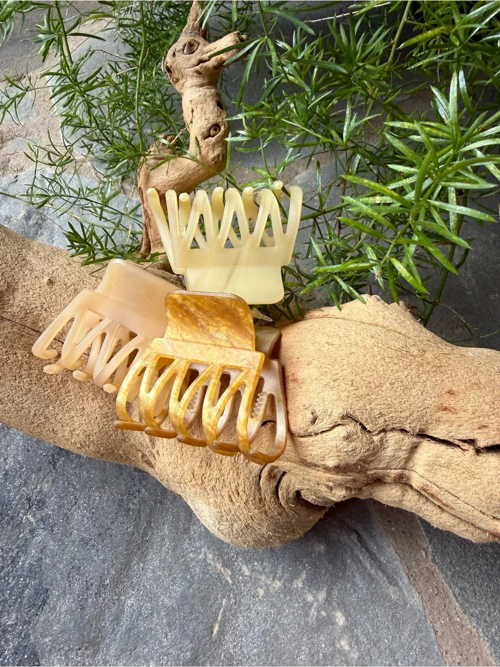 New🌟Anthropologie-Scalloped Tortoise Claw Hair Clip Set